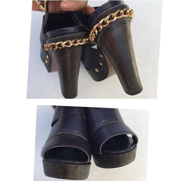 Carvela Kurt Geiger ChainStud Detailed Leather Platform Sandals 37 - Picture 13 of 14